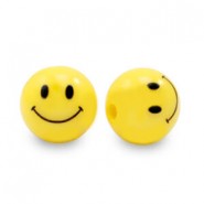 10mm Acrylic beads Smiley Yellow